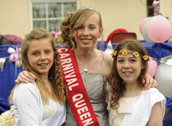 Long Itchington carnival queen and attendantsTilly England, Elisha Thorne-Bowmaster and Katie Round.