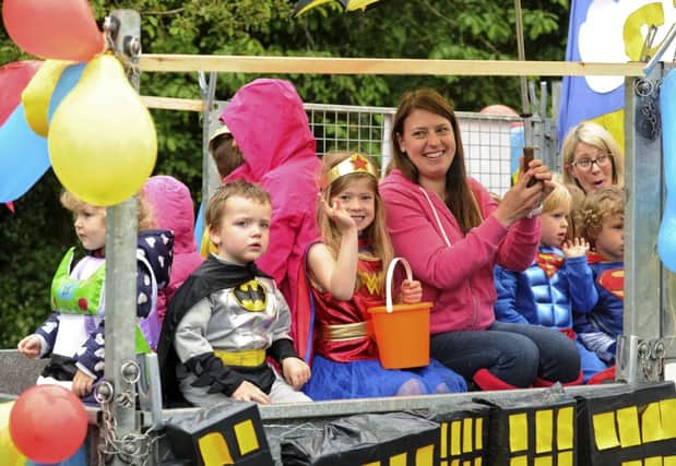 Long Itchington Pre-School won second prize for the best children's float for its superheroes-themed float.