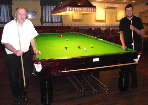 Tony Baylis, left, got the better of Mark Quinton in the six reds final at Cubbington Sports & Social Club. Picture submitted