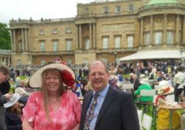 WAYC chief executive William Clemmey and his wife Helen at the Royal Garden Party at Buckingham Palace.