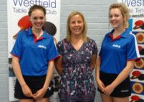 Milly Bradshaw and Olivia Fletcher with non-playing captain Kate Hughes. Picture submitted