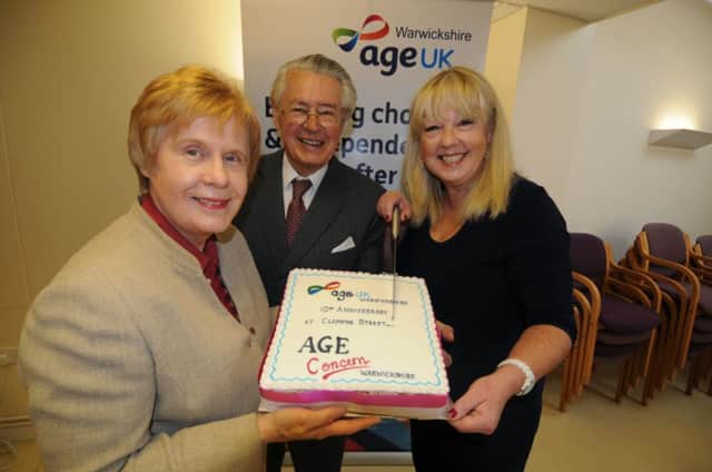 Age UK Warwickshire's chief executive Elizabeth Phillips (left) celebrating at a charity anniversary event in Leamington last year.