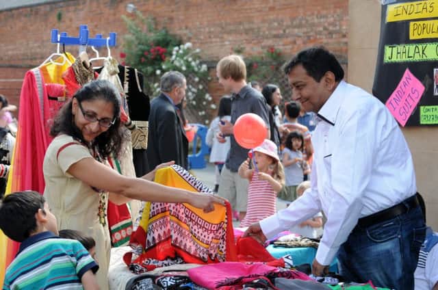 Indian fabrics for sale at the Shree Krishna community centre fete in Leamington. Picture by Jass Lall.