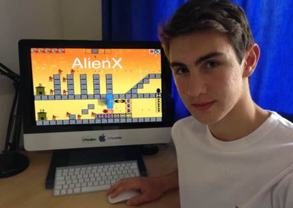 Adam Oliver, aged 15, who has reached the young game designer finals of the national BAFTA competition