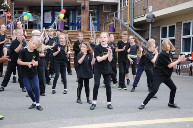 Stagecoach dance company performing at the Trinity Summer Festival.