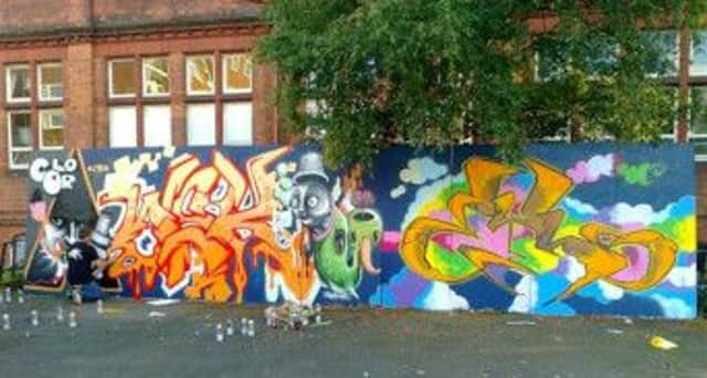 A graffiti art mural by BRINK artists.