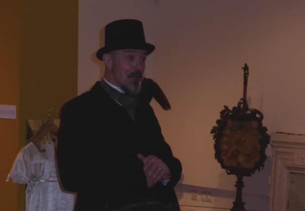 'Dr Jephson' tells stories of Leamington's past at a performance at Leamington Art Gallery by Highly Sprung theatre company.