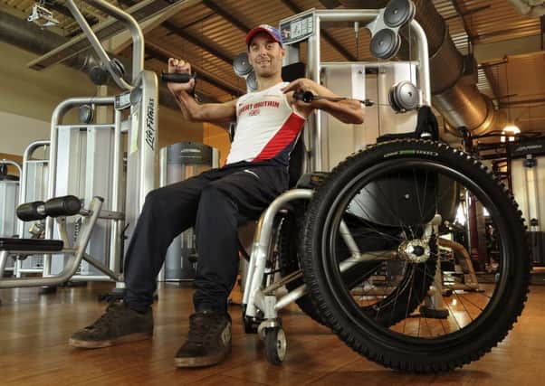Wheelchair racer Rob Smith in training at the Nuffields Fitness and Wellbeing Centre in Warwick. Picture: Mike Baker