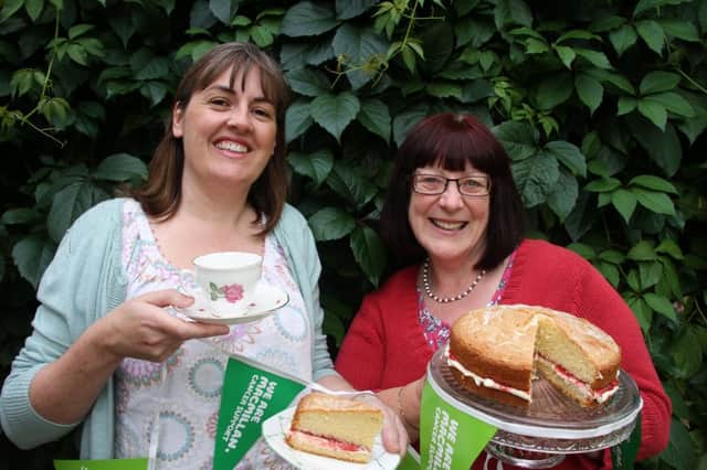 Julie Newman and Susan Randall from Love Handmade prepare for their coffee morning.