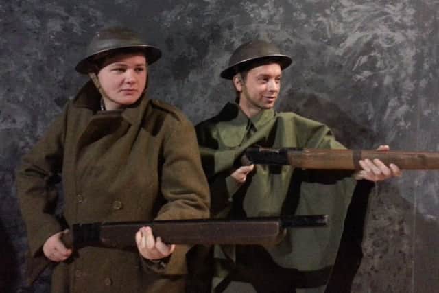 Liam Hogan-Birse as Tom and Kevin Wing and Ralph in Accrington Pals at the Priory Theatre.