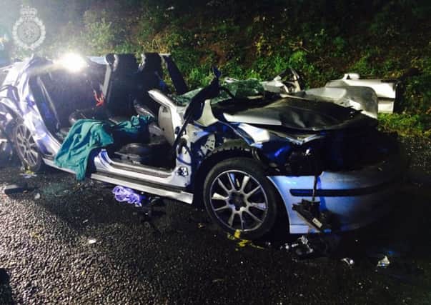 The Leek Wootton car wreckage. Picture by West Midlands Ambulance Service