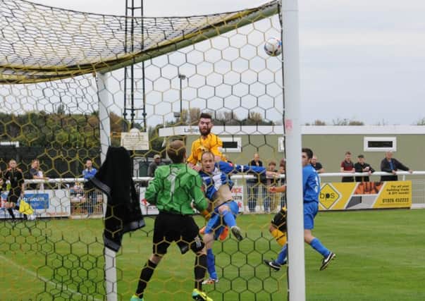 Brakes at home to Wroxham in the FA Cup 2nd qualifying round.  Second-half action.
Dan Newton scores number four.
MHLC-27-09-14 Brakes Wroxham NNL-140927-191818009