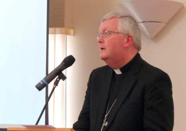 Archbishop Bernard Longley, (Catholic) Archbishop of Birmingham and one of FHL's Patrons, addressing the audience at the National Gathering of Friends of the Holy Land.