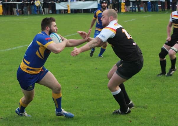 Joe Jepps, seen here en route to a try for Kenilworth, was also yellow-carded in an eventful first half for the winger.