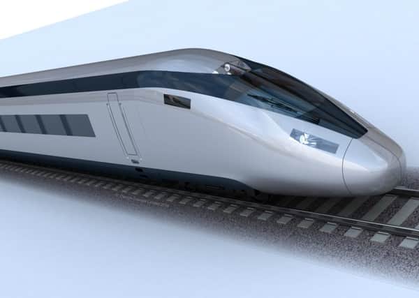 Computer-generated visuals of a high speed train. HS2. For editorial usage only NNL-140326-125435001
