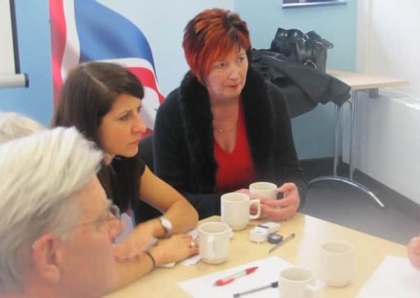 Liz Kendall MP and Leamington and Warwick parliamentary candidate Lynnette Kelly, both of the Labour Party, at the summit in Sydenham on Monday.