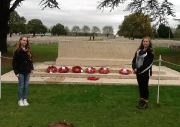 Lauryn Farmer and Alice Waterfield from Myton School visit the battlefields of the First World War after winning a national competition.