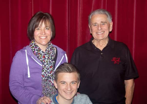 The Porter family (left) - Sue Porter with her dad Dudley and son Chris.