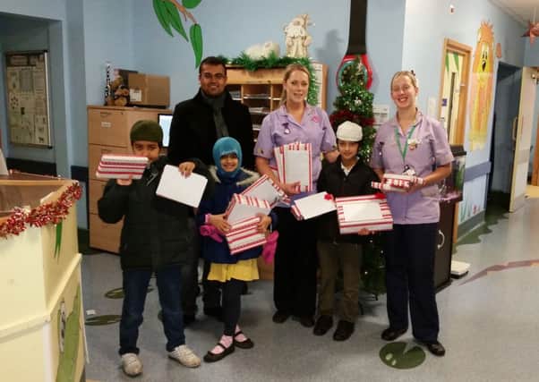 Gifts to Warwick Hospital from members of the Ahmadiyya Muslim Community 's Leamington Chapter.