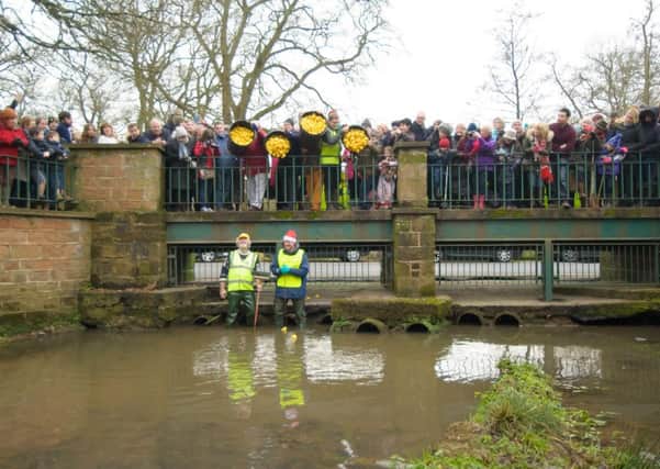 Crowds gathered on Boxing Day at Kenilworth ford, Kenilworth, for the annual 'Duck Race'. NNL-141229-004456009
