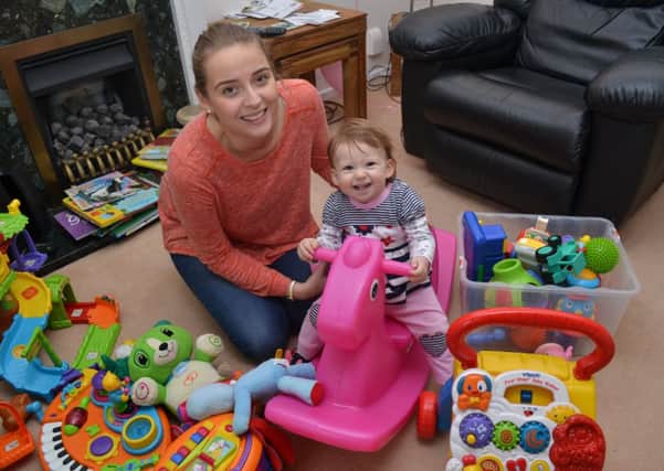 Hayley Pielow with her daughter Ivy at the new playgroup which is about to start in Chase Meadow, Wariwck.