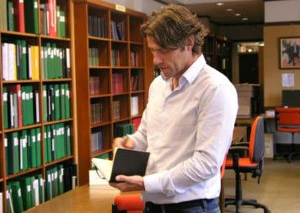 John Bishop while researching his family tree for Who Do You Think You Are?
