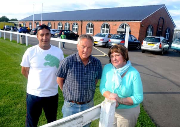 Racing Club trustees Bob Dhillon, Andy Cowlard and Anne Mellor.