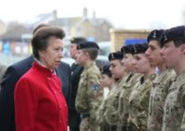 The Princess Royal meets cadets at the Neale Wade AcademyS