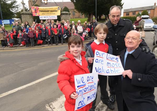 Parents & children recently held a protest against the decision to not replace the school's crossing lady. David Saul (School Governor), joined the protest against the decision to express his support against the decision. NNL-150128-012321009