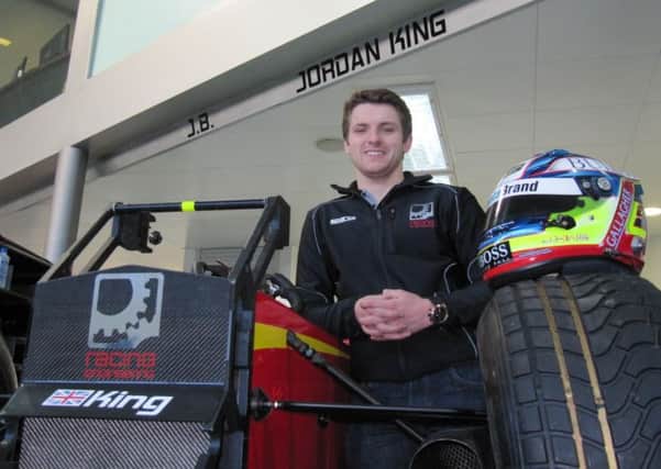 Jordan King, pictured after penning a deal with GP2 Series outfit Racing Engineering. Picture submitted