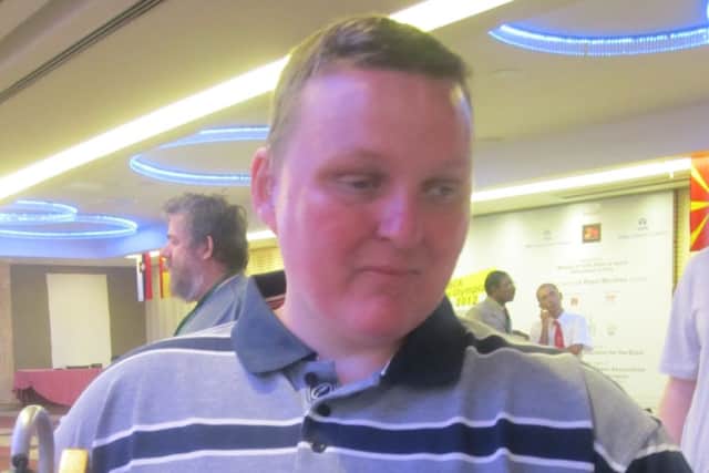 David Hodgkins at the Chess Olympiad in India.