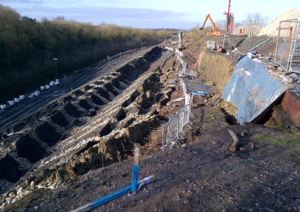 The 350,000 tonne landslip close to the Harbury Tunnel