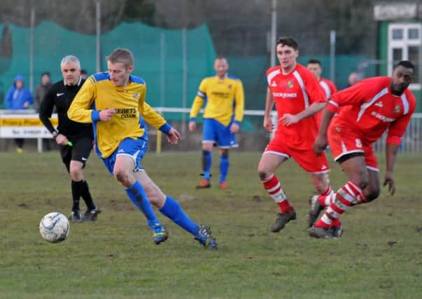 Louis Bridges gave Southam a first-half lead in their cup clash at home to Gornal Athletic.