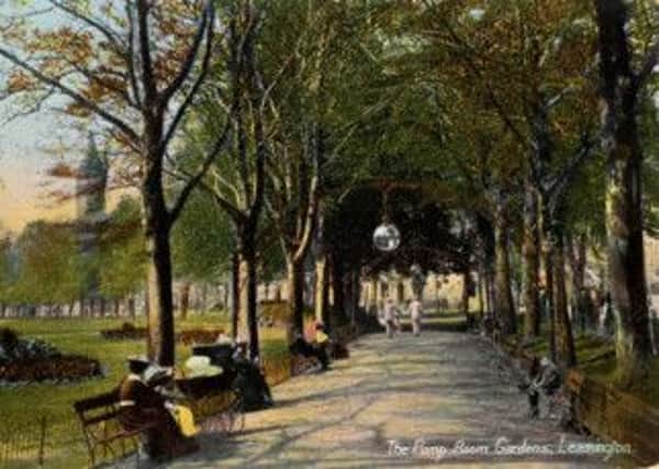 Postcard showing the Pump Room Gardens in their heyday.