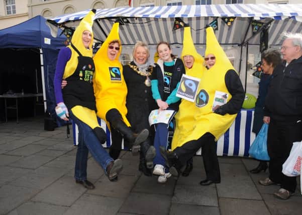 Warwick mayor Moira-Ann Grainger got together for a knees-up with the FairTrade banana bunch