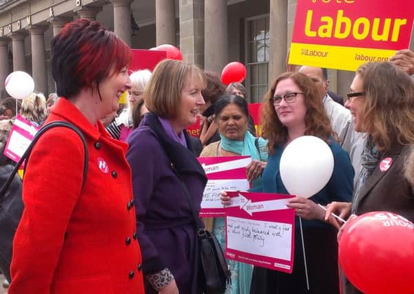 Labour's Deputy Leader Harriet Harman and Leamington and Warwick parliamentary candidate Lynette Kelly meet party supporters at the Pump Room in  Leamington.