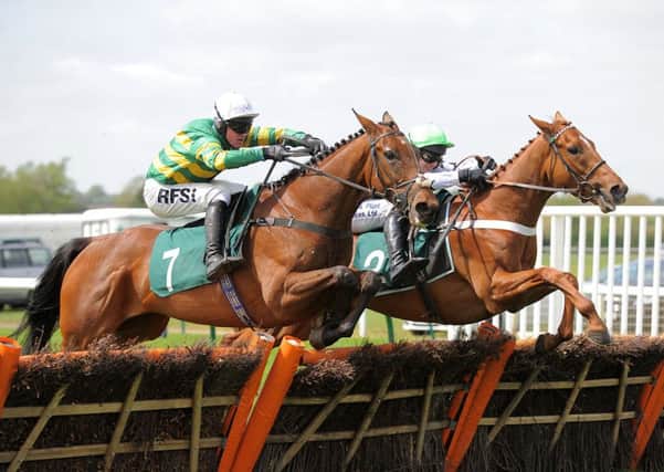 Montdragon on his way to winning The Star Sports novices Hurdle ridden by Richie McLernon. Picture: Les Hurley