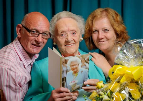 Phylis Godfrey, a member of St. Patrick's Irish Club, celebrated her 100th Birthday this week.

Pictured with Phylis, Peter Godfrey (Son) & his partner Amanda Austen-Jones. NNL-150505-180912009