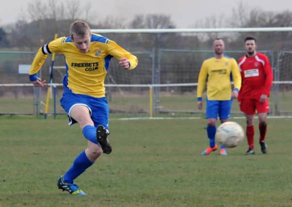 Skipper Louis Bridges opened the scoring from the spot for Southam in the Les James Challenge Cup final.