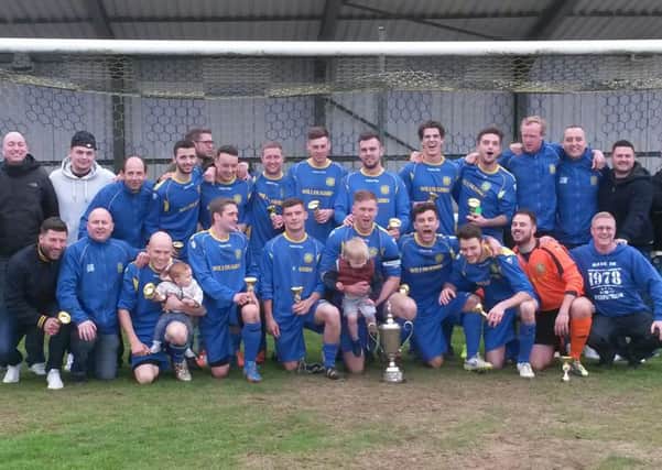 Westlea Wanderers celebrate their Cancer Cup success at Leamingtons New Windmill Ground. Picture submitted
