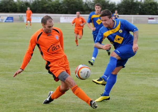 Ben Mackey in pre-season action during his second spell at Leamington.