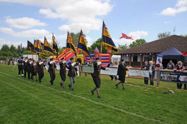 The Royal British Legion standard bearers launched the service of remembrance.
MHLC-16-05-15 Rugby4Heroes NNL-150516-212159009