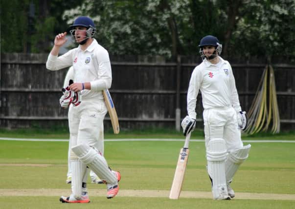 Batting is thirsty work for Leamingtons Zack Fagg, who top-scored for his side side with 60. Picture: Morris Troughton