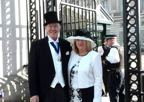 Derek and Ros Maudlin during their visit to Buckingham Palace last Wednesday. d4lG42E3GR1rEvSKWRGS