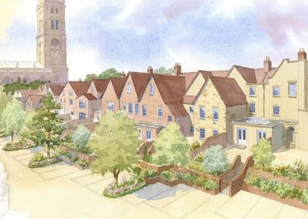 An artist's impression of what the rear of the Northgate Street houses will look like.