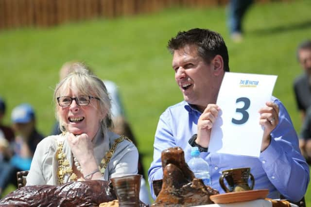 New Warwick mayor Cllr Mandy Littlejohn with Warwick Castle manager Geoff Spooner.