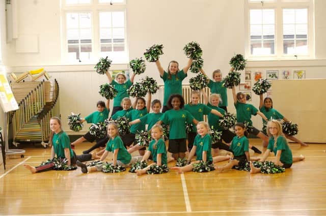 Shrubland Street Community School's years 5 and 6 cheerleading team.