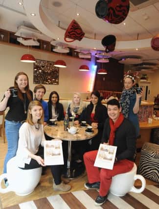 Pictured standing are Stephanie Kerr (left) and Stephanie Summers (right) with, from left to right,  Eleanor Huish, Tomas Gliviak, Zara Yaqoob, Evelyn Gower, Ria Sethi and Daniar Rusnak, from the Enactus Warwick group.