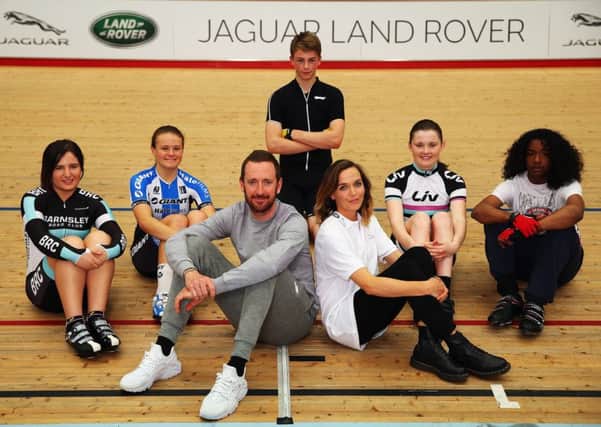 Megan McDonald, second right, with Bradley Wiggins, Victoria Pendleton and her other fellow Rising Stars.