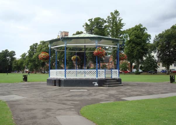 The bandstand in Pump Room Gardens.